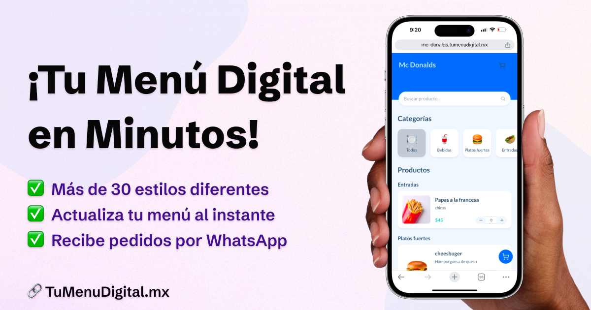 Promocion Menu Digital Menú Digital y Sistema POS para Restaurantes en México | TuMenuDigital.mx